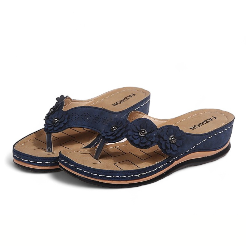 CMF Orthopedic Women Sandals Floral Breathable Thong-shaped Summer Beach Flip-flops