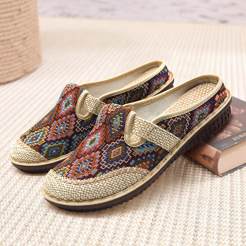 CMF Women Orthopedic Sandals Summer Paisley Flat Comfortable Retro Vintage Soft Muller