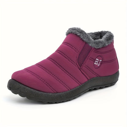 High Quality Women's Winter Boots - Slip-On Ankle Snow Boots with Fleece