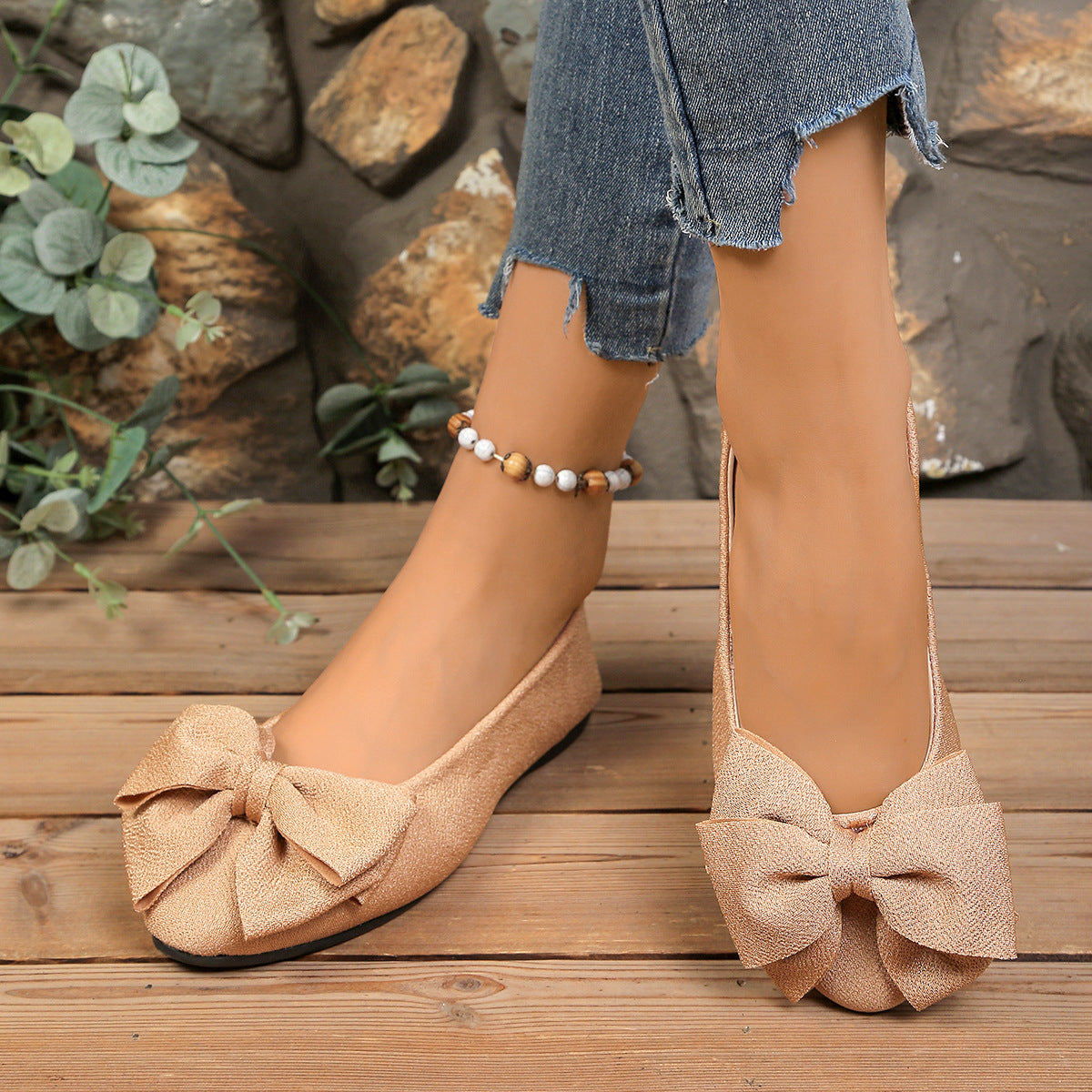 Women’s Bow Comfort Flats – Soft Elegant Slip-On Shoes