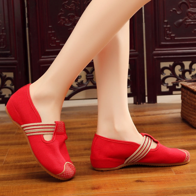 Women's Vintage-Inspired Hidden Wedge Shoes – Soft & Comfortable with Flexible Gum Sole