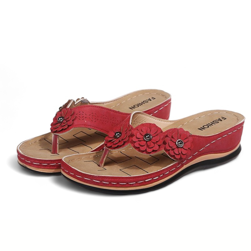 CMF Orthopedic Women Sandals Floral Breathable Thong-shaped Summer Beach Flip-flops
