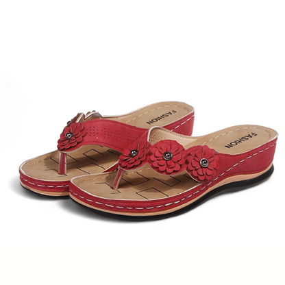 CMF Orthopedic Women Sandals Floral Breathable Thong-shaped Summer Beach Flip-flops