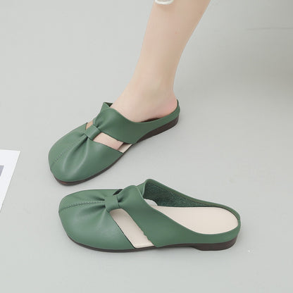 Women's Soft Leather Comfort Flats – Vintage-Inspired Slip-On Shoes