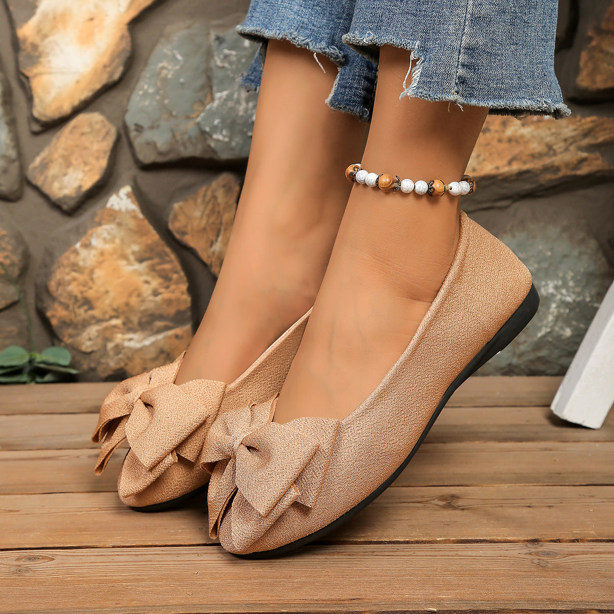Women’s Bow Comfort Flats – Soft Elegant Slip-On Shoes