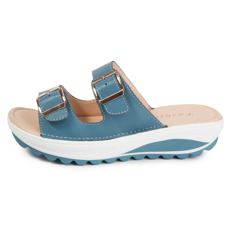 CMF Orthopedic Women Sandals Comfort Soft Cushioning Double Buckle Summer Slides
