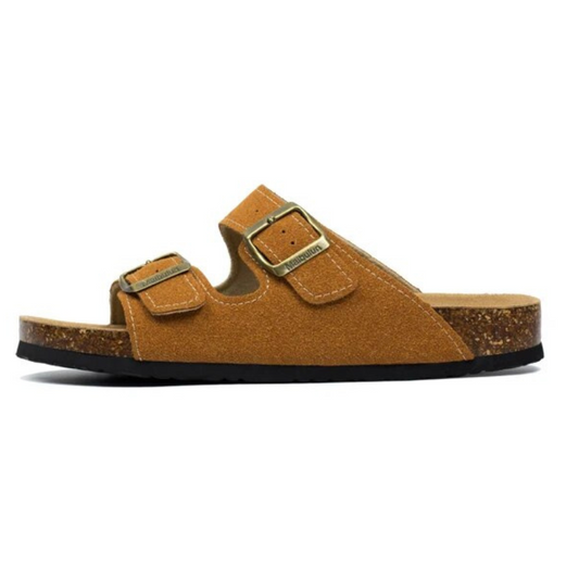 CMF Orthopedic Women Sandals Comfortable Vintage Suede Cork Sole Summer Flip-flops