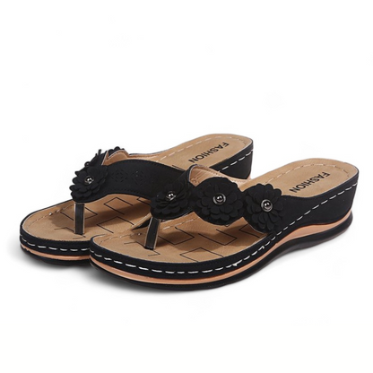 CMF Orthopedic Women Sandals Floral Breathable Thong-shaped Summer Beach Flip-flops