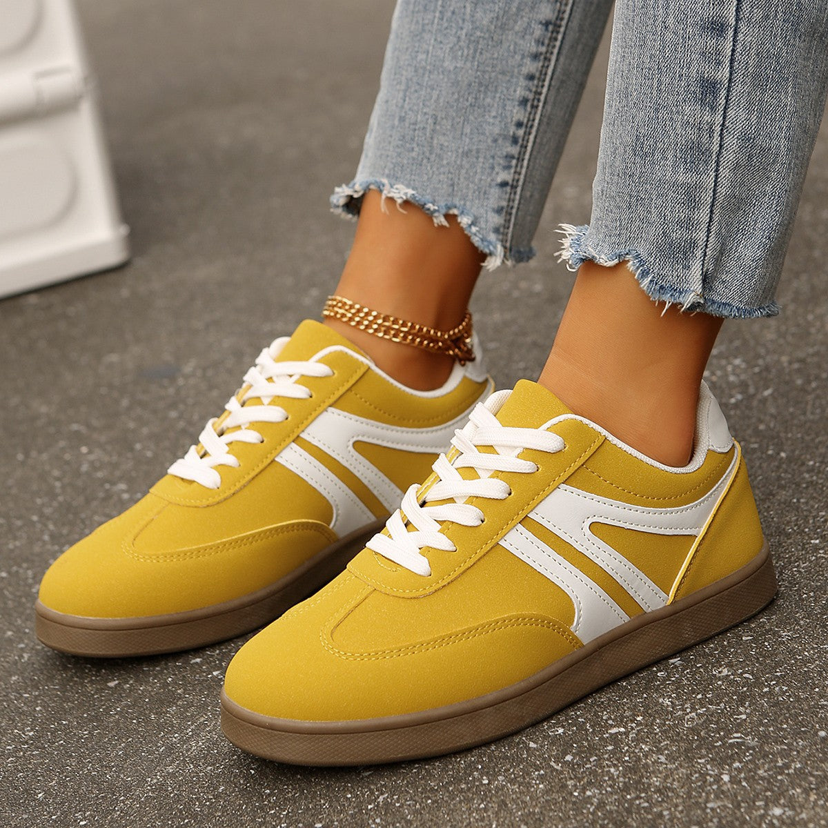 Women’s Vintage Casual Platform Sneakers – Comfortable Round Toe & Easy-to-Match Style