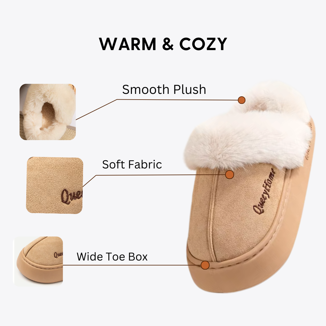 CMF Women Winter Slippers Comfortable Soft Fur Anti-skid Cozy Indoor Shoes