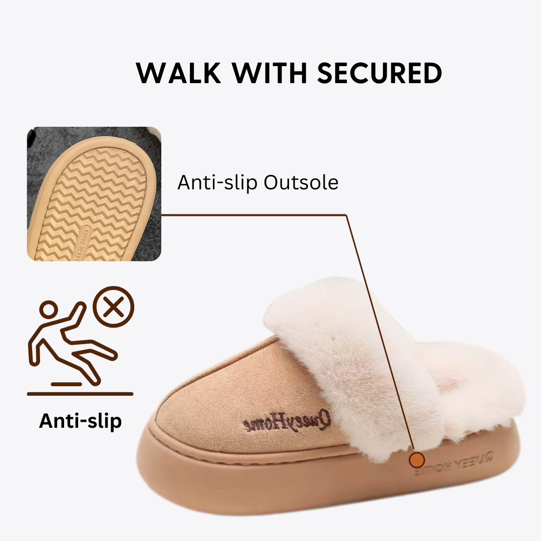CMF Women Winter Slippers Comfortable Soft Fur Anti-skid Cozy Indoor Shoes