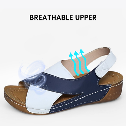 CMF Women Sandals Arch-support Breathable Cross-Strap Leather Anti-skid Summer