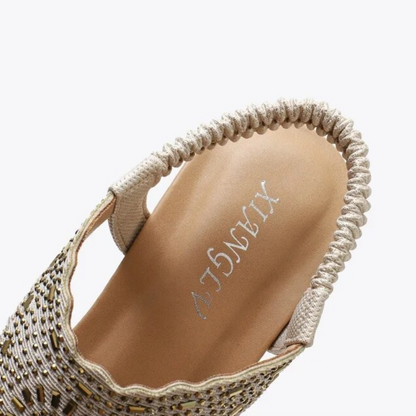 CMF Orthopedic Women Wedge Sandals Rhinestones Vintage Summer Beach Sandals