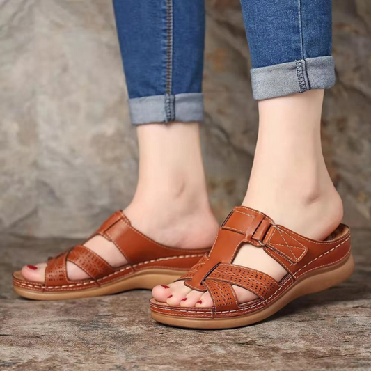 CMF Orthotic Women Wedge Sandals Comfy Open Toe Hollow out Retro Beach Sandals