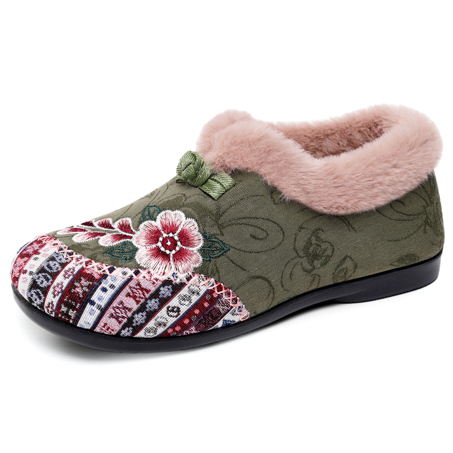Women’s Warm Floral Winter Ankle Boots – Cozy, Lightweight & Non-Slip