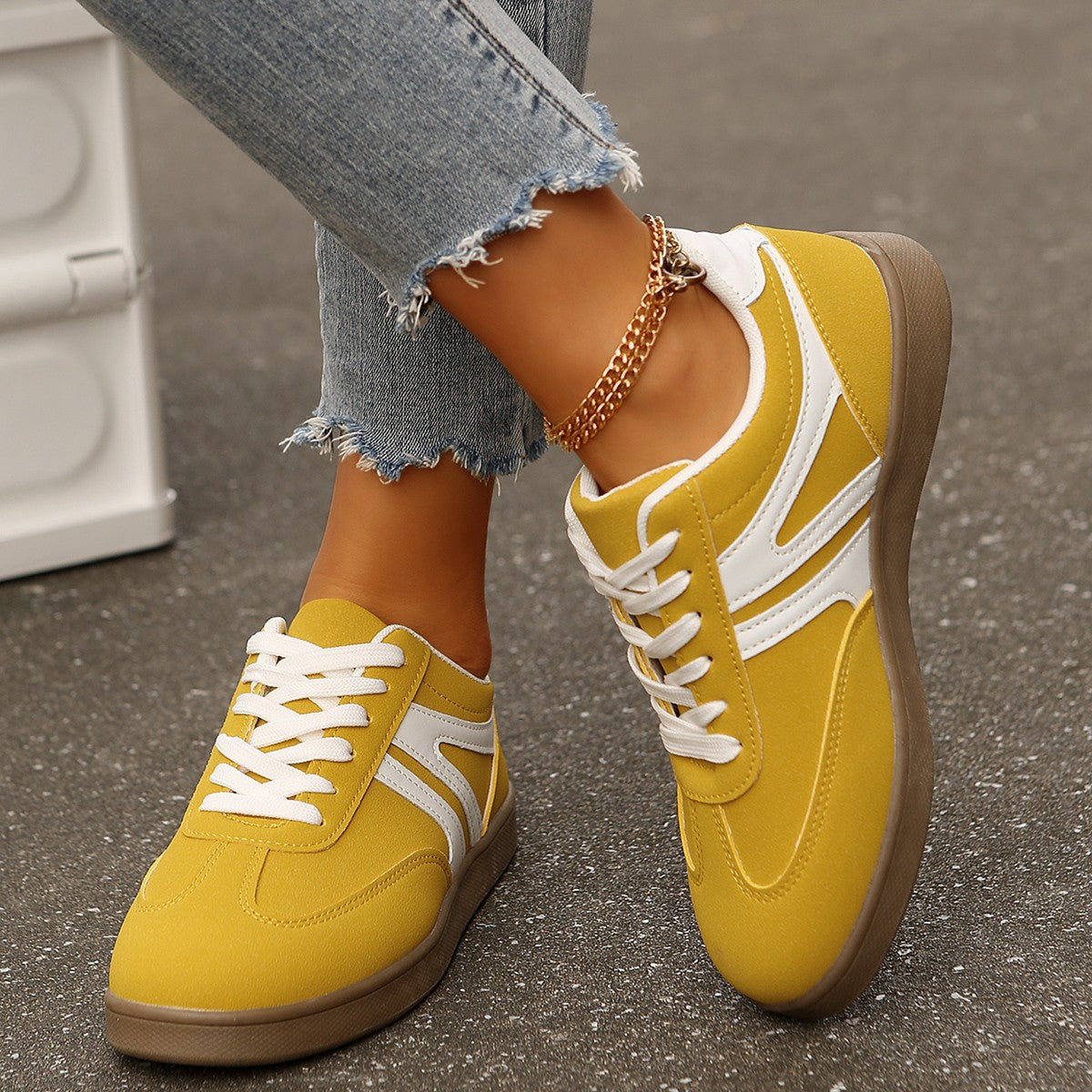 Women’s Vintage Casual Platform Sneakers – Comfortable Round Toe & Easy-to-Match Style