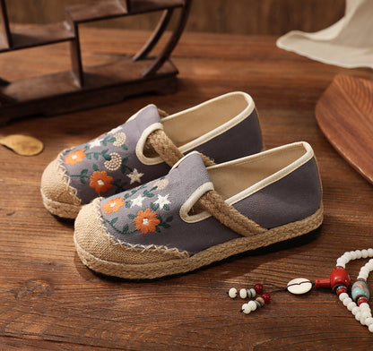 Women's Summer Linen Flats with Floral Embroidery – Breathable & Comfortable-✈️Buy 2 Free Shipping✈️