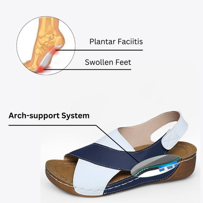 CMF Women Sandals Arch-support Breathable Cross-Strap Leather Anti-skid Summer