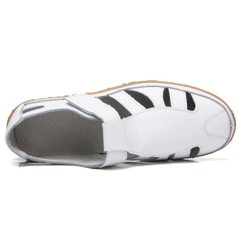 CMF Orthopedic Women Sandals Soft Leather Breathable Ankle Strap Hollow out Gladiator Sandals
