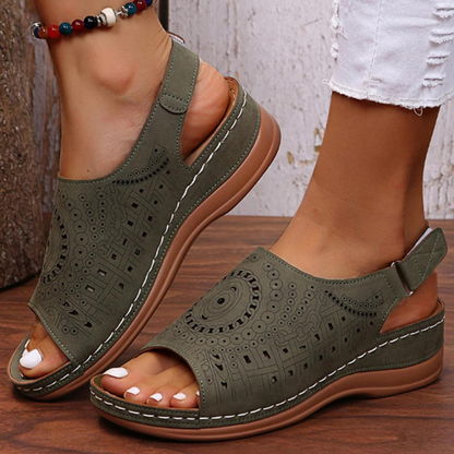 CMF Orthopedic Women Sandals Casual Open Toe Tribal Retro Wedge Sandals