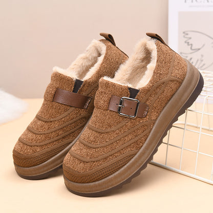 Women’s Warm Slip-On Winter Shoes – Anti-Slip Comfort Walking Loafers with Soft Fleece Lining