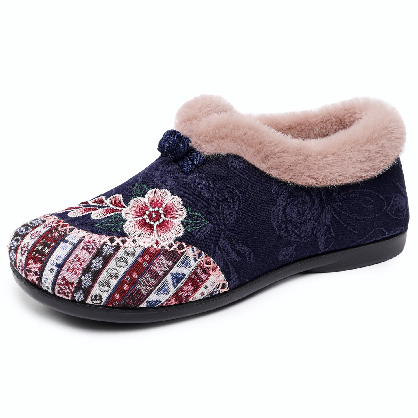 Women’s Warm Floral Winter Ankle Boots – Cozy, Lightweight & Non-Slip