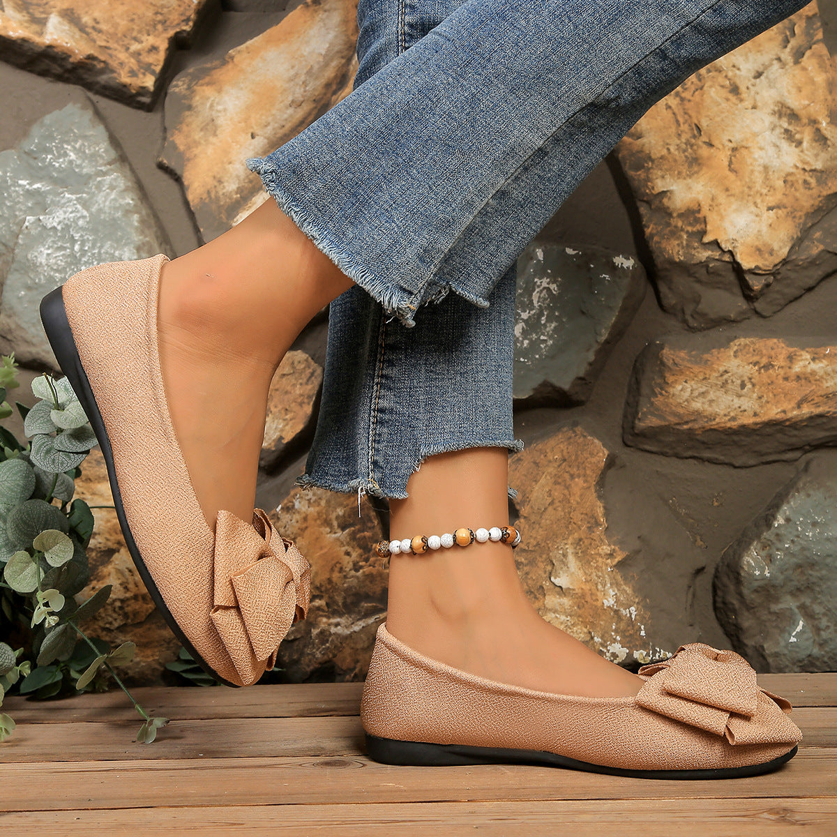 Women’s Bow Comfort Flats – Soft Elegant Slip-On Shoes