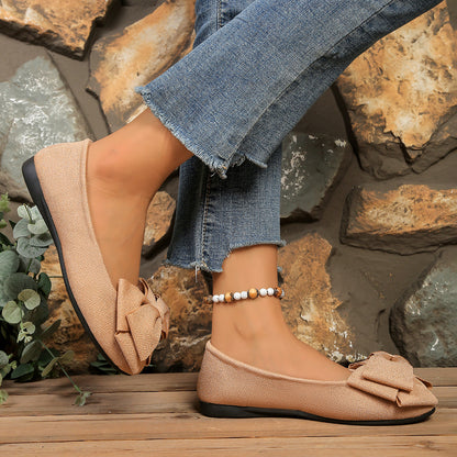 Women’s Bow Comfort Flats – Soft Elegant Slip-On Shoes