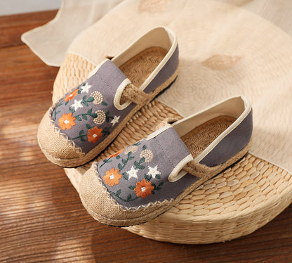 Women's Summer Linen Flats with Floral Embroidery – Breathable & Comfortable-✈️Buy 2 Free Shipping✈️