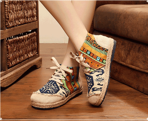 2026 New Bohemian Cotton-Linen Boots for Women
