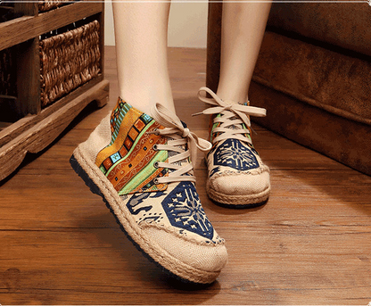 2026 New Bohemian Cotton-Linen Boots for Women