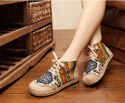 2026 New Bohemian Cotton-Linen Boots for Women
