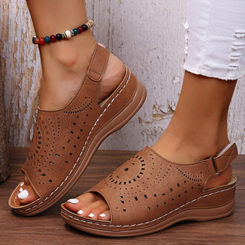 CMF Orthopedic Women Sandals Casual Open Toe Tribal Retro Wedge Sandals