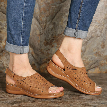 CMF Orthopedic Women Sandals Casual Open Toe Tribal Retro Wedge Sandals