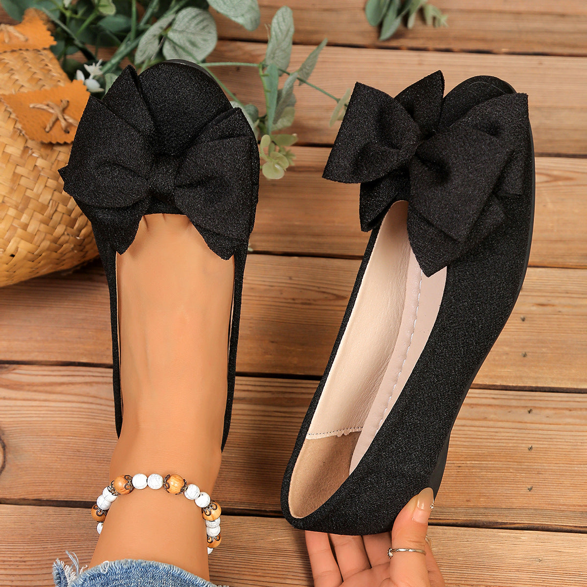 Women’s Bow Comfort Flats – Soft Elegant Slip-On Shoes