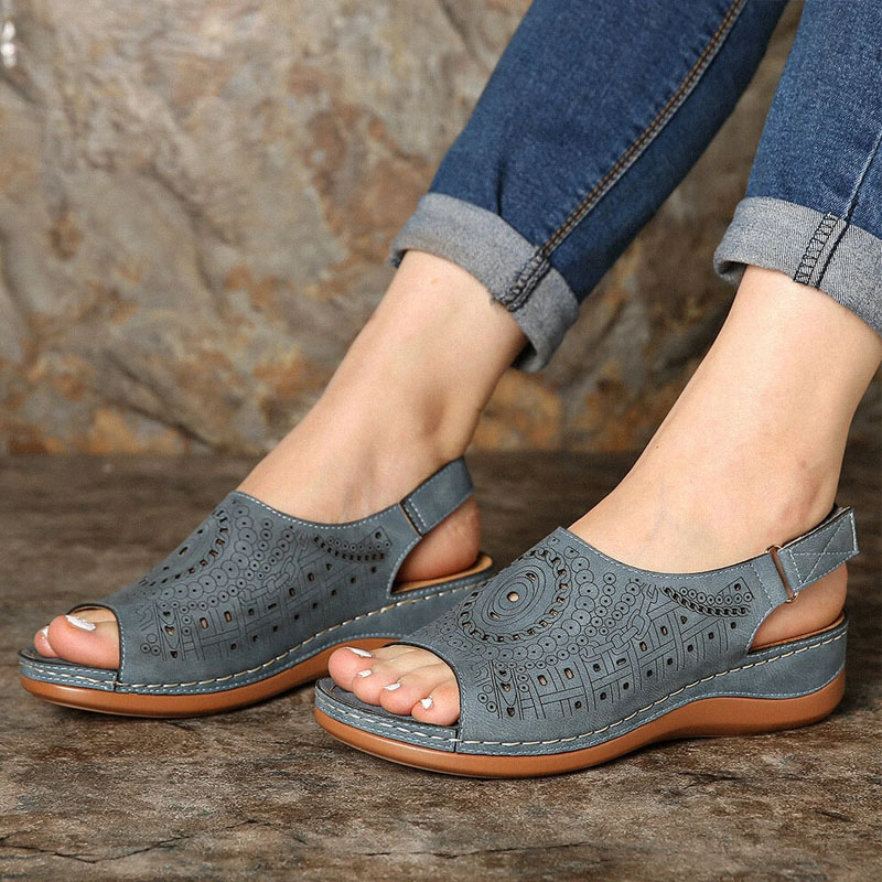 CMF Orthopedic Women Sandals Casual Open Toe Tribal Retro Wedge Sandals