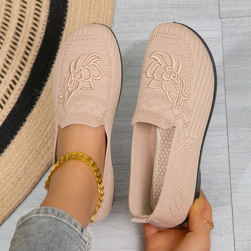 Women's Embroidered Floral Comfort Flat Shoes