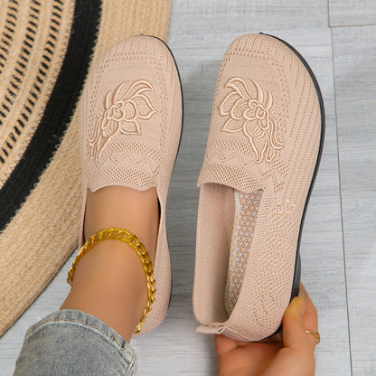Women's Embroidered Floral Comfort Flat Shoes