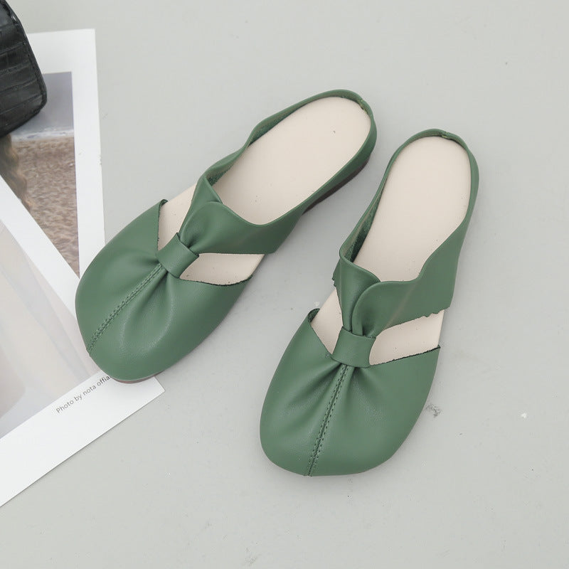 Women's Soft Leather Comfort Flats – Vintage-Inspired Slip-On Shoes