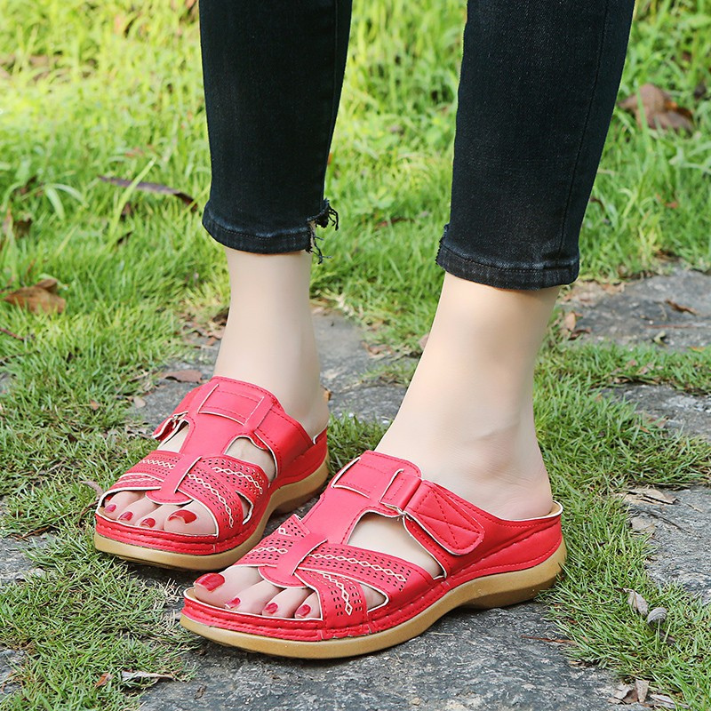 CMF Orthotic Women Wedge Sandals Comfy Open Toe Hollow out Retro Beach Sandals