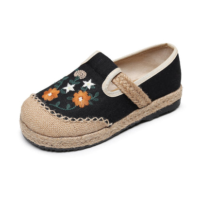 Women's Summer Linen Flats with Floral Embroidery – Breathable & Comfortable-✈️Buy 2 Free Shipping✈️