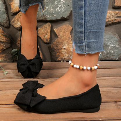 Women’s Bow Comfort Flats – Soft Elegant Slip-On Shoes
