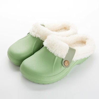 Women's Comfort Winter Warm Fleece Lined Mules Slippers Waterproof Indoor Outdoor Non-slip House Shoes