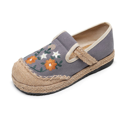 Women's Summer Linen Flats with Floral Embroidery – Breathable & Comfortable-✈️Buy 2 Free Shipping✈️