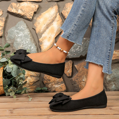 Women’s Bow Comfort Flats – Soft Elegant Slip-On Shoes