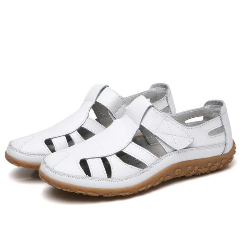 CMF Orthopedic Women Sandals Soft Leather Breathable Ankle Strap Hollow out Gladiator Sandals