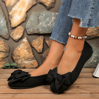 Women’s Bow Comfort Flats – Soft Elegant Slip-On Shoes