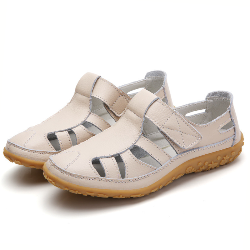 CMF Orthopedic Women Sandals Soft Leather Breathable Ankle Strap Hollow out Gladiator Sandals