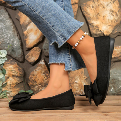 Women’s Bow Comfort Flats – Soft Elegant Slip-On Shoes