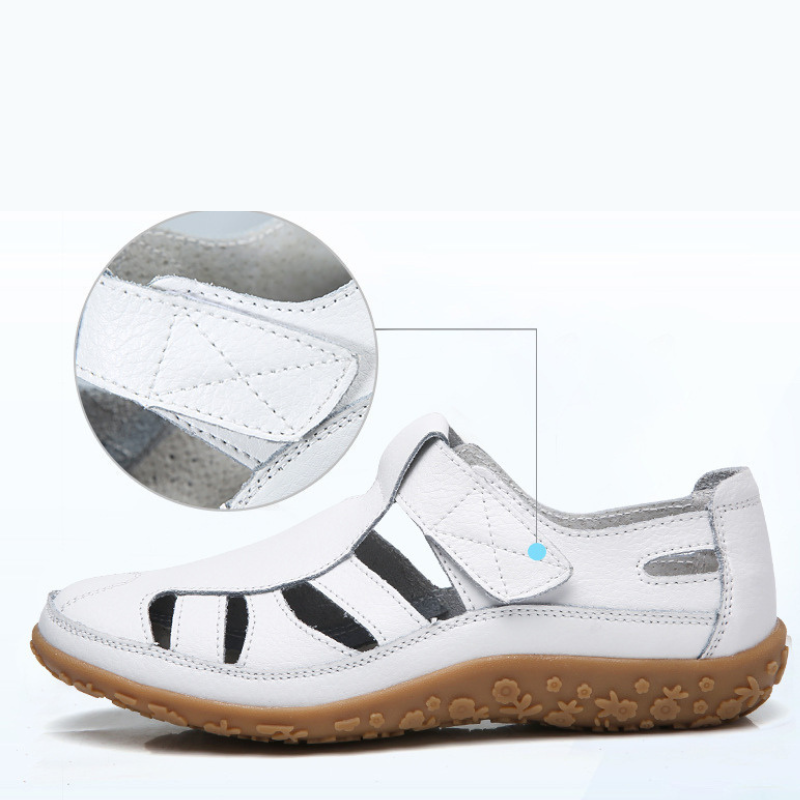 CMF Orthopedic Women Sandals Soft Leather Breathable Ankle Strap Hollow out Gladiator Sandals